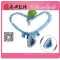 Sundysh Handmade frisada Crochet Quartz Crystal Necklace Pingente